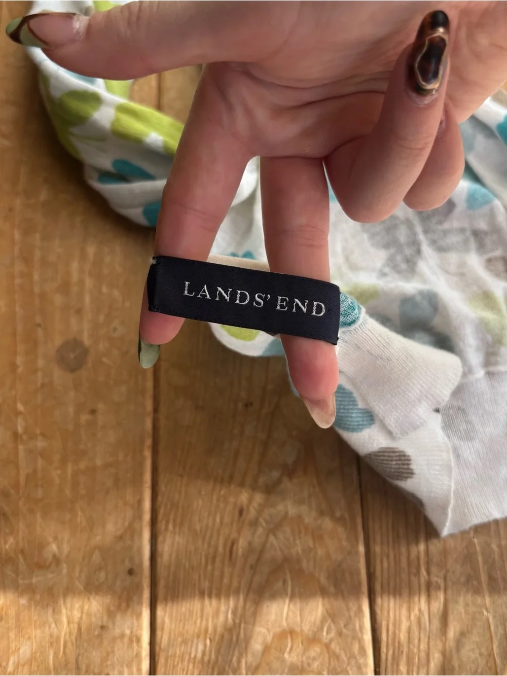 Lands End Y2K Knit Butterfly Scarf